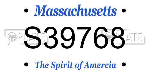S39768 Massachusetts License Plate