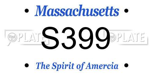 S399 Massachusetts License Plate