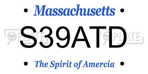 S39ATD Massachusetts License Plate