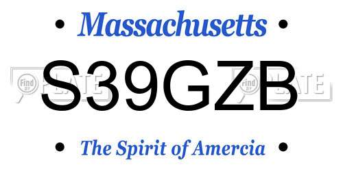 S39GZB Massachusetts License Plate