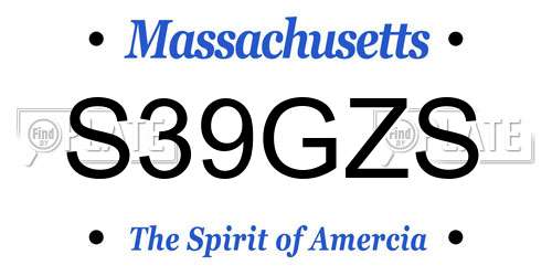 S39GZS Massachusetts License Plate