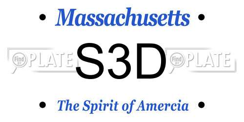 S3D Massachusetts License Plate