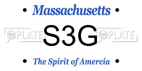S3G Massachusetts License Plate
