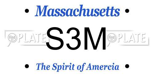 S3M Massachusetts License Plate