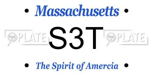 S3T Massachusetts License Plate