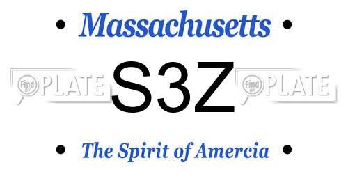 S3Z Massachusetts License Plate