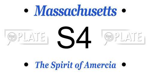 S4 Massachusetts License Plate