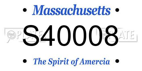 S40008 Massachusetts License Plate