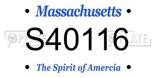 S40116 Massachusetts License Plate