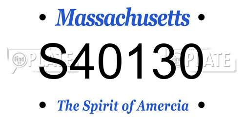 S40130 Massachusetts License Plate