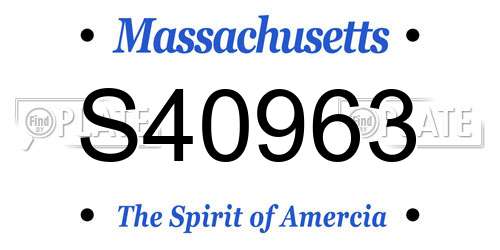 S40963 Massachusetts License Plate