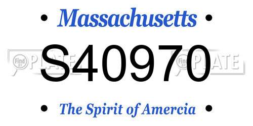 S40970 Massachusetts License Plate