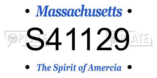 S41129 Massachusetts License Plate