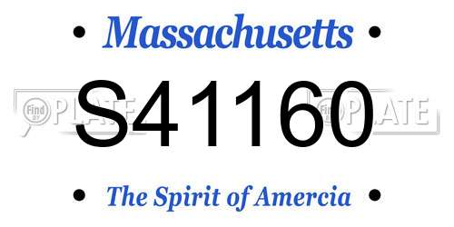 S41160 Massachusetts License Plate