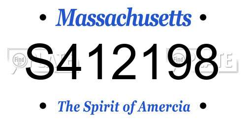 S412198 Massachusetts License Plate