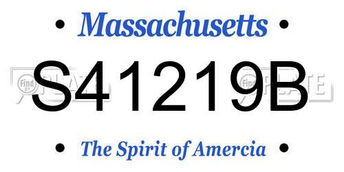 S41219B Massachusetts License Plate
