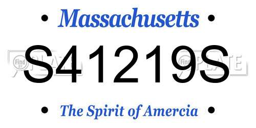 S41219S Massachusetts License Plate