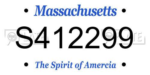 S412299 Massachusetts License Plate