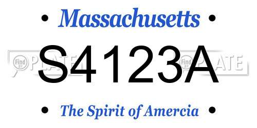 S4123A Massachusetts License Plate