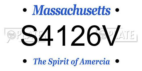 S4126V Massachusetts License Plate