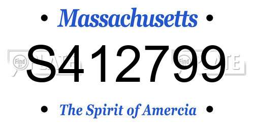 S412799 Massachusetts License Plate