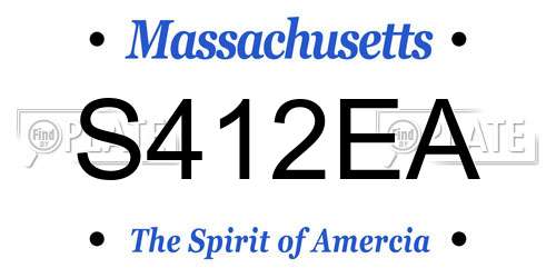 S412EA Massachusetts License Plate