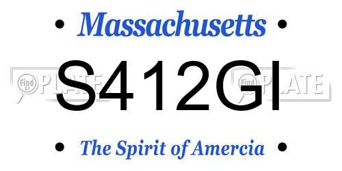 S412GI Massachusetts License Plate