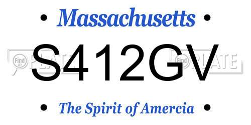 S412GV Massachusetts License Plate