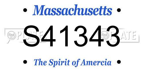 S41343 Massachusetts License Plate