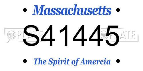 S41445 Massachusetts License Plate