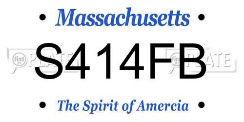 S414FB Massachusetts License Plate