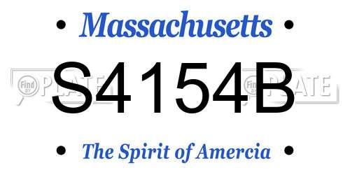 S4154B Massachusetts License Plate