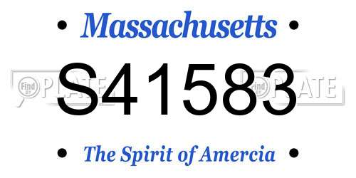 S41583 Massachusetts License Plate