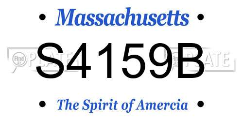 S4159B Massachusetts License Plate