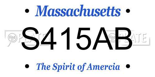 S415AB Massachusetts License Plate