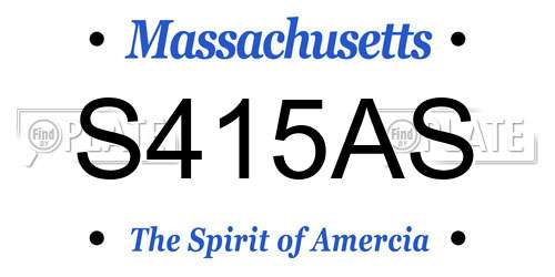 S415AS Massachusetts License Plate