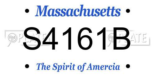 S4161B Massachusetts License Plate