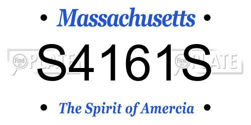 S4161S Massachusetts License Plate
