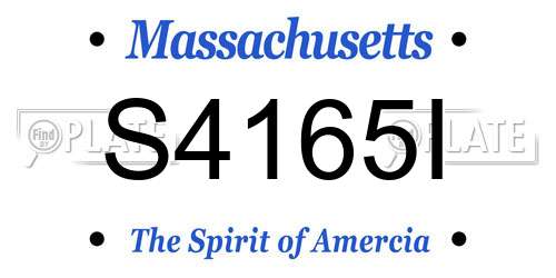 S4165I Massachusetts License Plate
