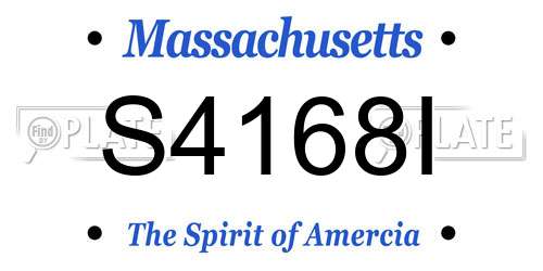S4168I Massachusetts License Plate