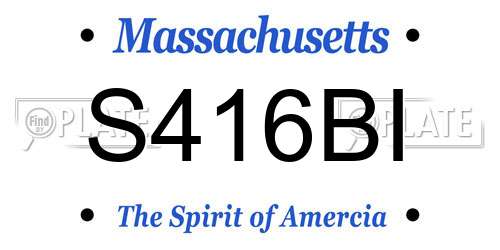 S416BI Massachusetts License Plate