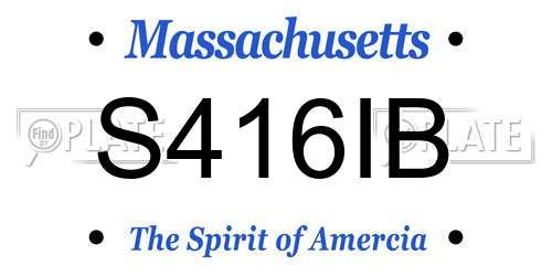 S416IB Massachusetts License Plate