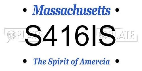 S416IS Massachusetts License Plate