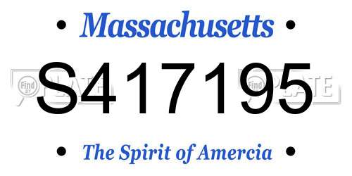 S417195 Massachusetts License Plate