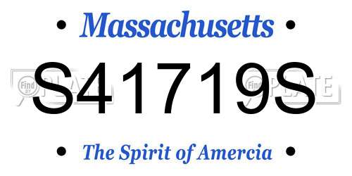 S41719S Massachusetts License Plate