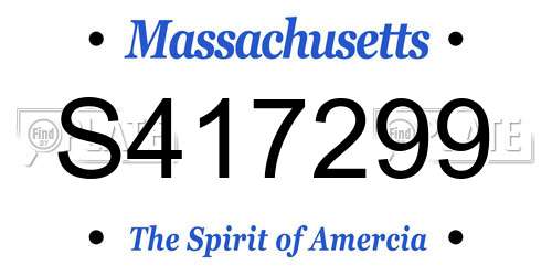 S417299 Massachusetts License Plate