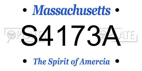 S4173A Massachusetts License Plate