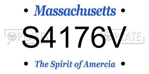 S4176V Massachusetts License Plate