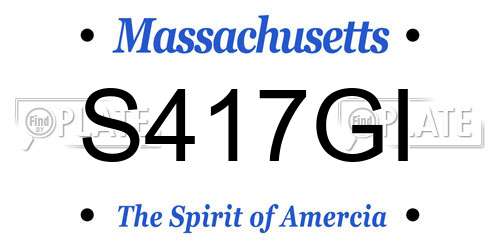S417GI Massachusetts License Plate
