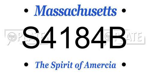 S4184B Massachusetts License Plate